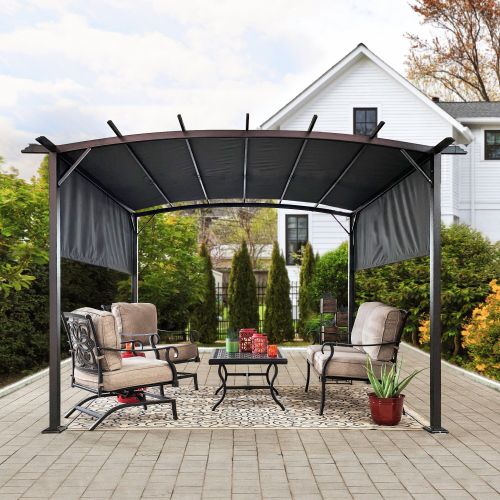 12 x 9 Ft Outdoor Pergola Patio Gazebo,Retractable Shade Canopy,Steel Frame Grape Gazebo,Sun shelter Pergola for Gardens,Terraces Backyard 12 x 9 Ft Outdoor Pergola Patio Gazebo,Retractable Shade Canopy,Steel Frame Grape Gazebo,Sun shelter Pergola for Gardens,Terraces Backyard