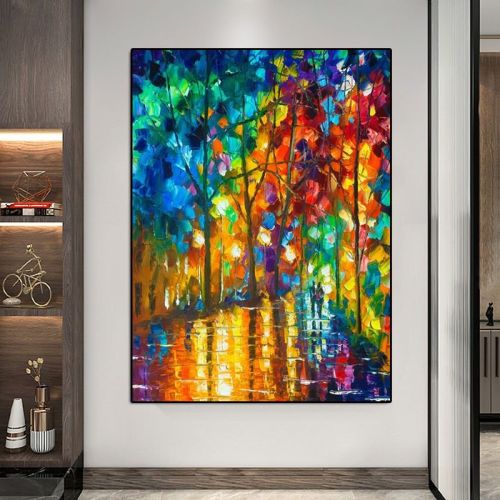 100% Handmade thick knife landscape modern nordic artwork oil painting for office living room decoration 100% Handmade thick knife landscape modern nordic artwork oil painting for office living room decoration